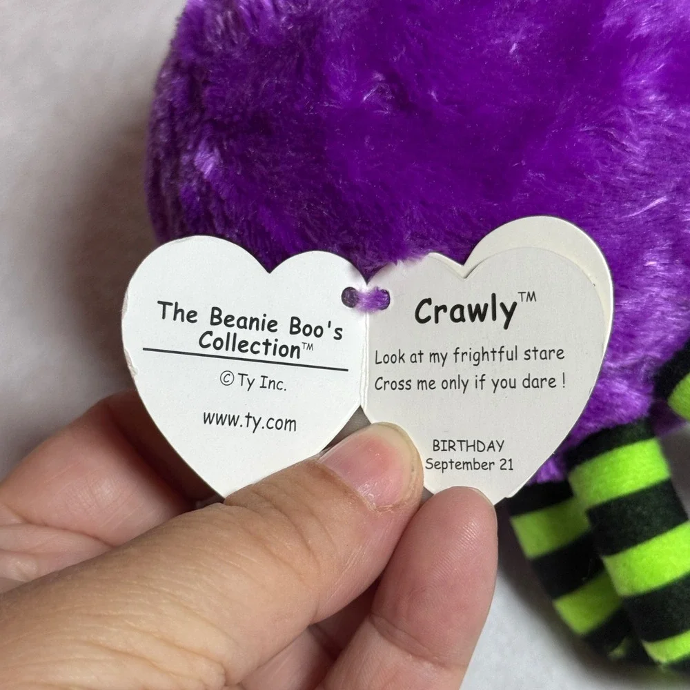 Ty Beanie Boos Crawly Purple Halloween Spider Plush 6